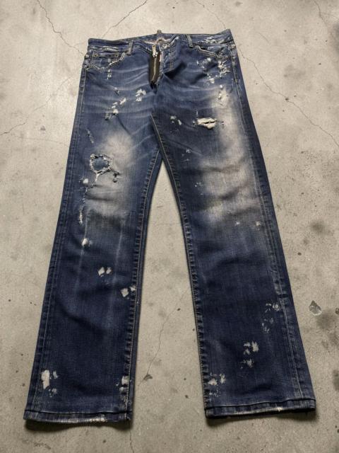 DSQUARED2 Vintage Dsquared2 Washed Distressed Denim Jeans Zip Slim Fit