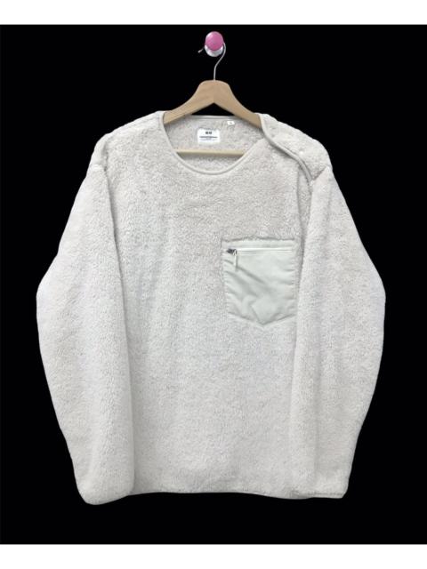 Engineered Garments Fleece Cream crewneck Sweatshirt Jacket