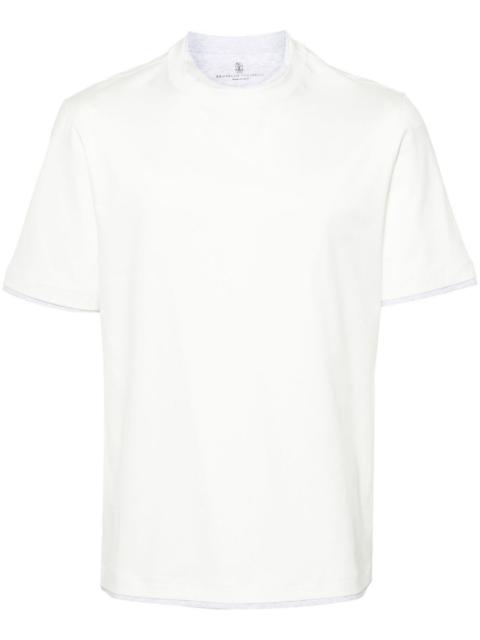 Brunello Cucinelli Crew Neck T-Shirt With Faux-Layering