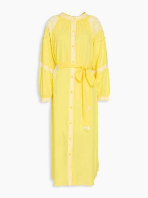 MELISSA ODABASH Ally embroidered voile midi dress