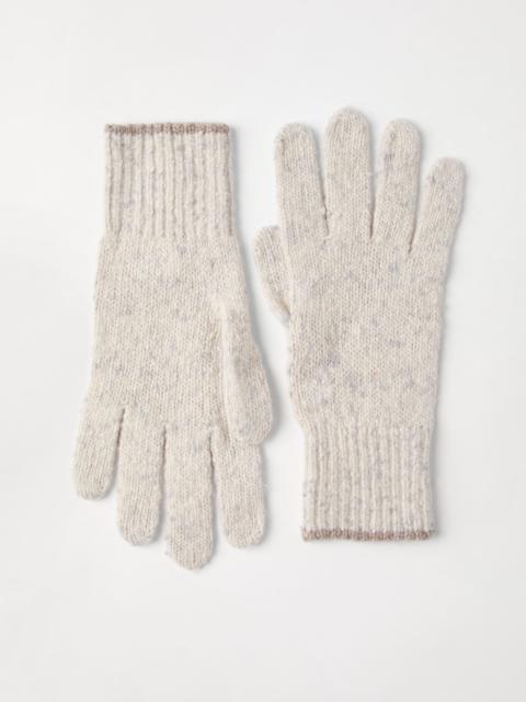 Brunello Cucinelli Flecked cashmere knit gloves
