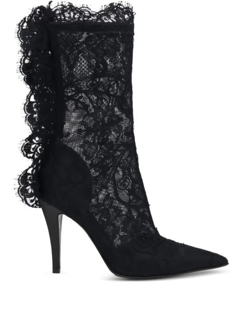 Alexander McQueen Alexander Mcqueen 105mm Lace-trimmed Stiletto Boots