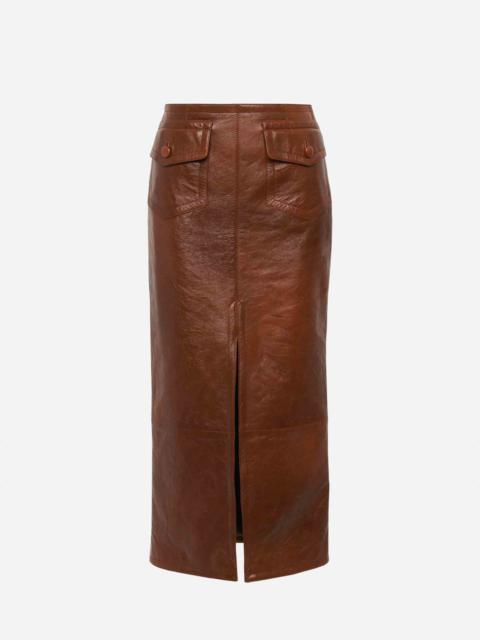 Chloé MIDI LEATHER SKIRT