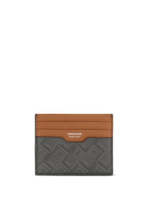 FERRAGAMO Ferragamo Men Monogram Leather Cardholder