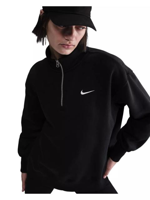Nike Women's Sportswear Phoenix Fleece Oversized 1/4 Zip Sweatshirt - Black