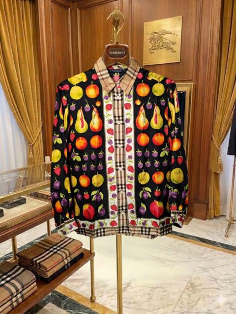Burberry Rare 90s Burberrys Pure Silk Fruit Nova Check Italy Shirt S