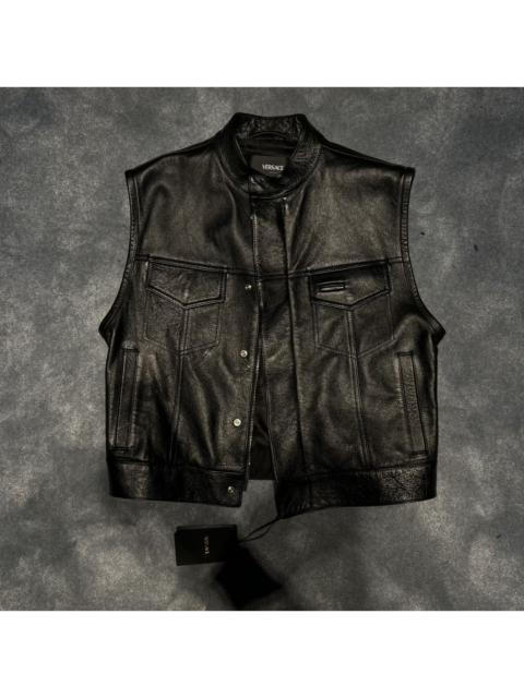 VERSACE Versace Leather Vest in Medium