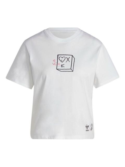 (WMNS) adidas Andre Saraiva T-Shirt 'White Black' HZ9002