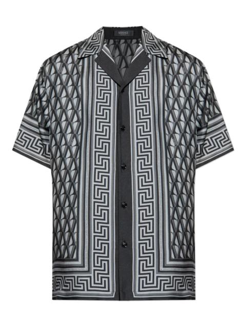 VERSACE Versace Grecca-trim Silk Shirt