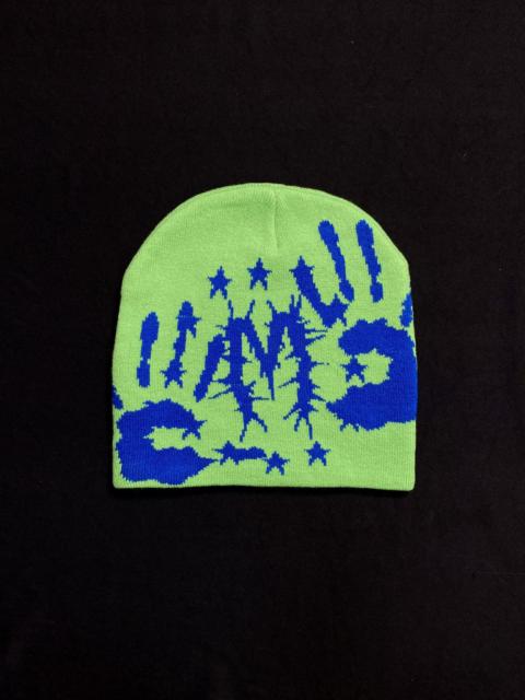 Other Designers Japanese Brand - Rare Handprint Graphic Design No Cuff Knit Green Beanie OS