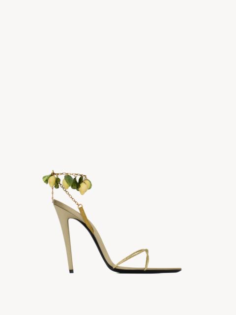 SAINT LAURENT MON CHÉRI SANDALS IN SUEDE AND RHINESTONES