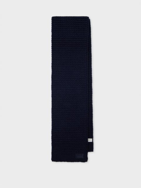Paul Smith Navy Chunky Knit Wool Scarf
