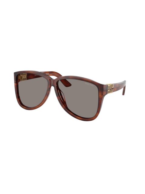 Miu Miu Miu Miu Grey Irregular Ladies Sunglasses MU A08SF 26E80Q 61