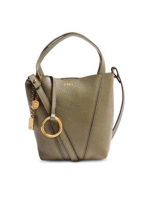 Chloé Chloe Small Spin Aloe Green Grained Leather Tote Handbag New