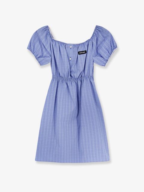Miu Miu Miu Miu Madras Cotton Mini Dress