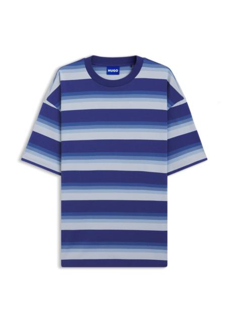 HUGO LOOSE-FIT T-SHIRT IN COTTON WITH BLOCK STRIPES