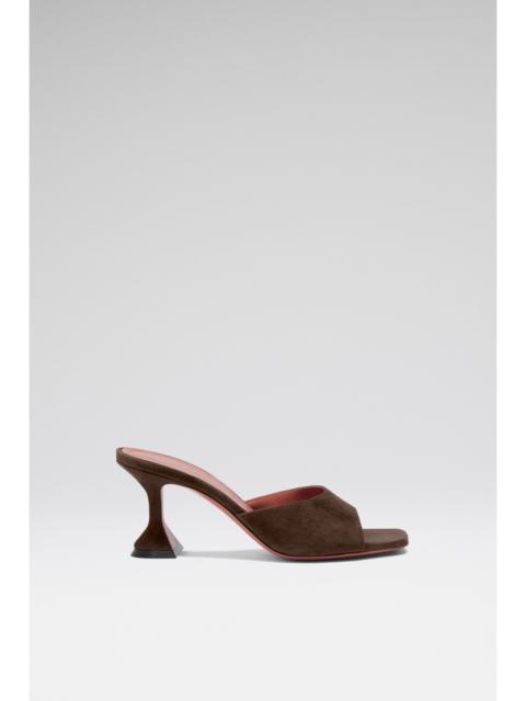Amina Muaddi LUPITA SLIPPER 70 COFFEE SUEDE