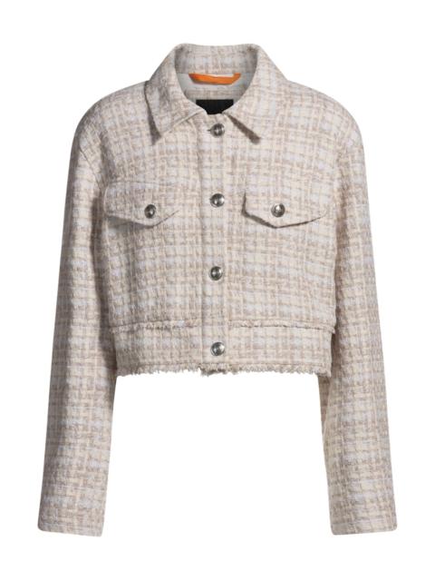 BOSS CROPPED TWEED JACKET WITH METALLIC BUTTONS