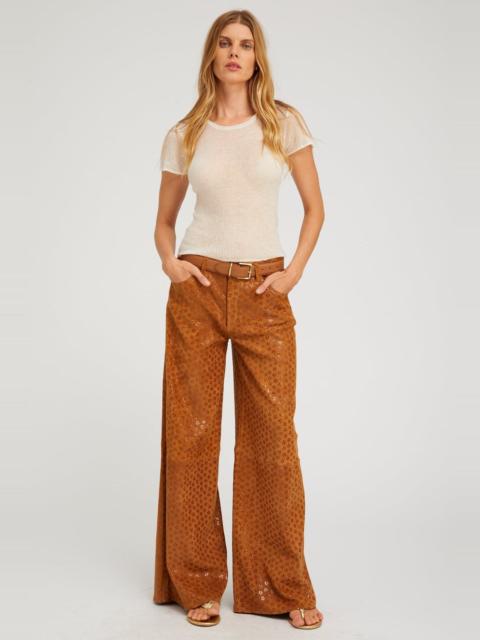 SPRWMN SUEDE 5 POCKET WIDE LEG