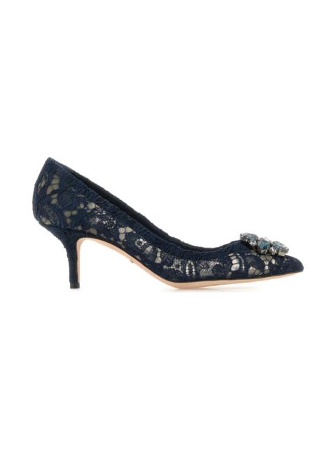 Dolce & Gabbana Midnight Blue Lace Pumps