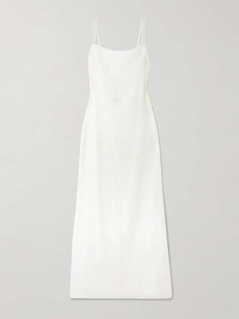 Avebury silk-plissé maxi dress Ivory