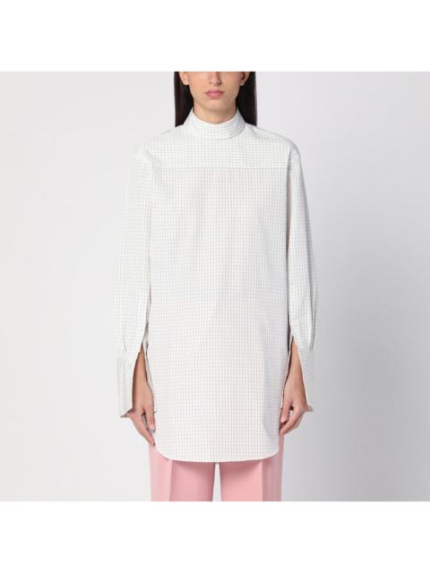 Dries Van Noten Dries Van Noten White Checked Popeline Turtleneck Shirt Women