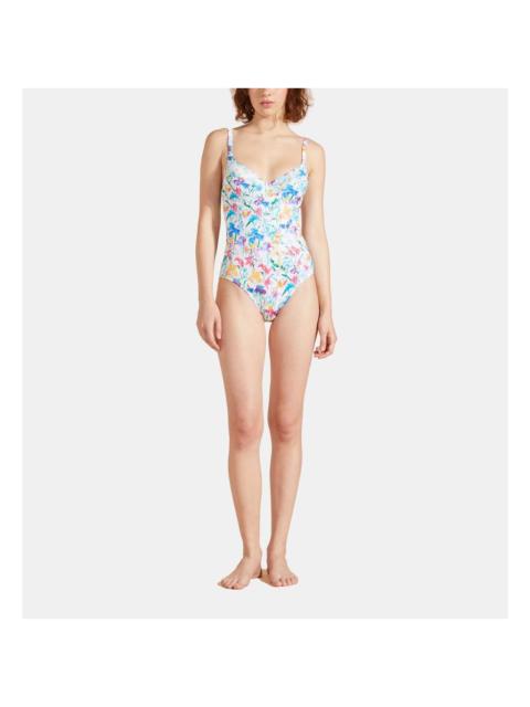Vilebrequin Vilebrequin Women's Happy Flowers Halter One-Piece Swimsuit in Blanc at Nordstrom