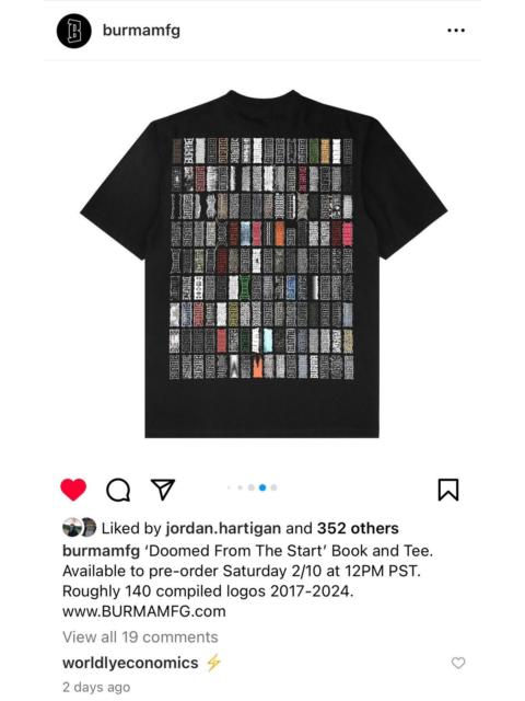 Other Designers Burma - HiGH NECK HEAVYWEiGHT DOOMED FROM THE START TEE LOGO HiSTORY