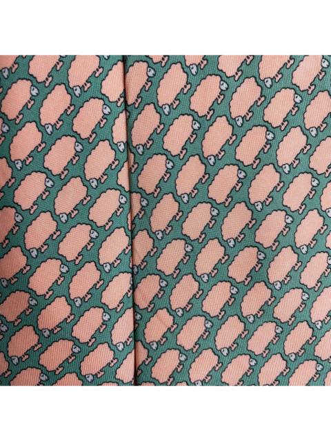 Hermès Hermes Paris Silk Tie 7367 PA Sheep Green