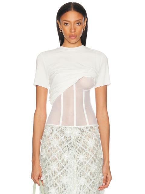 CHRISTOPHER ESBER Coiled Jersey Corseted Tee