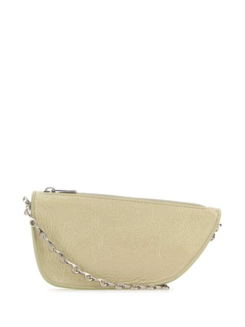 Burberry Women Pastel Green Leather Micro Shield Crossbody Bag