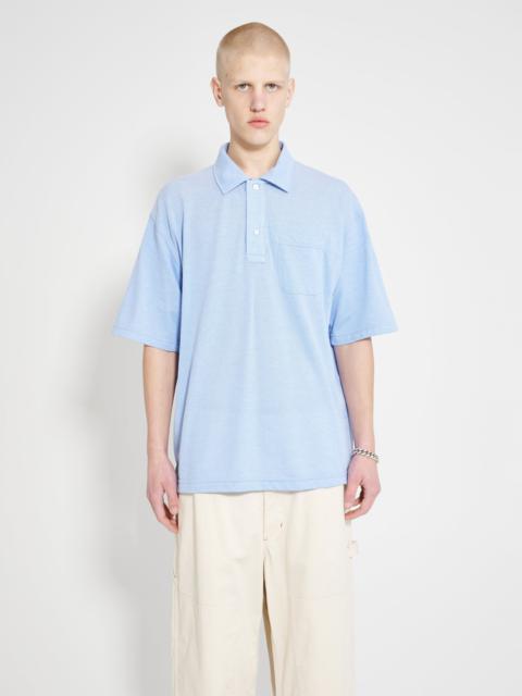 ENGINEERED GARMENTS POLO SHIRT LIGHT BLUE COTTON PIQUE