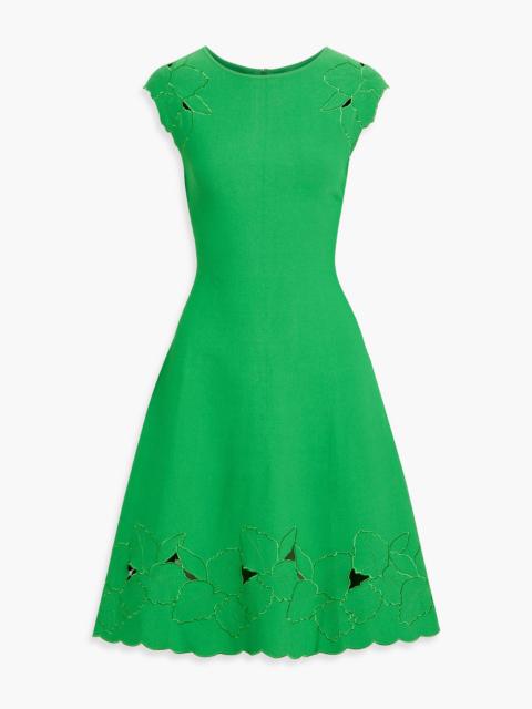 CAROLINA HERRERA Laser-cut stretch-knit dress