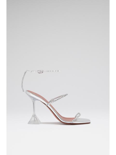 Amina Muaddi GILDA GLASS SANDAL TRANSPARENT PVC AND WHITE CRYSTALS