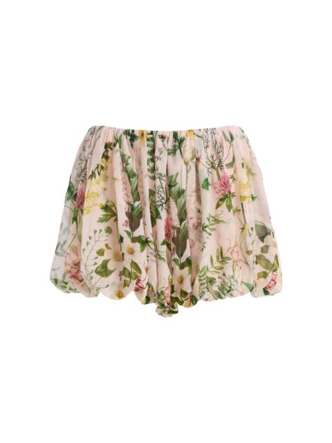 Cara Cara Bloom Floral Silk-Chiffon Shorts pink