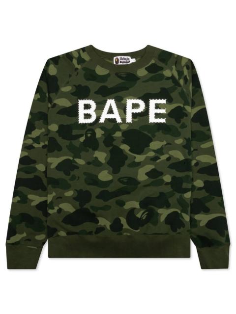 A BATHING APE® COLOR CAMO CRYSTAL STONE RELAXED FIT CREWNECK - GREEN