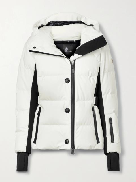 Moncler Guyane Hooded Jersey-trimmed Quilted Shell Down Jacket