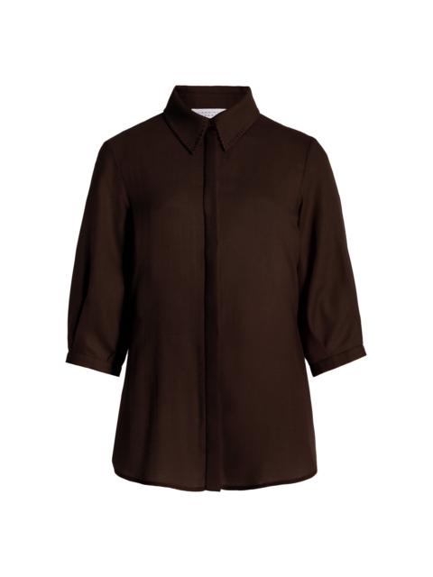 GABRIELA HEARST Hadley Blouse in Chocolate Virgin Wool