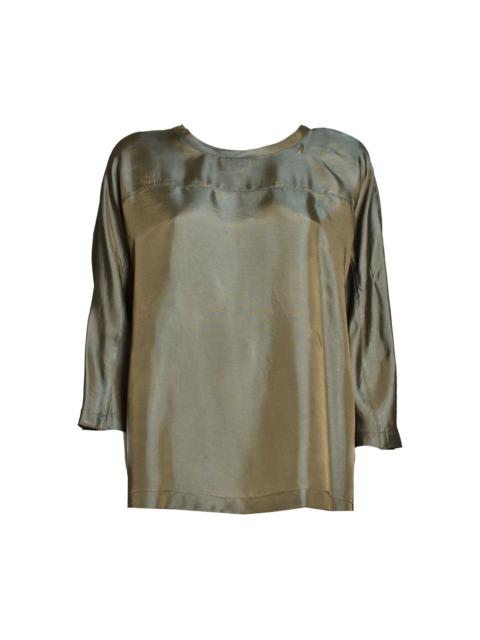 satin-finish blouse
