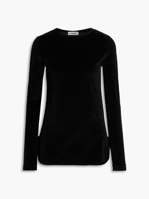 Jil Sander Cotton-blend velour top