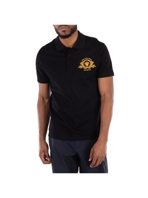 VERSACE Versace Coupe Blason Embroidered Polo Shirt, Size Medium