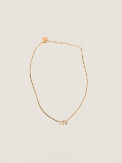 Miu Miu Metal necklace with crystals