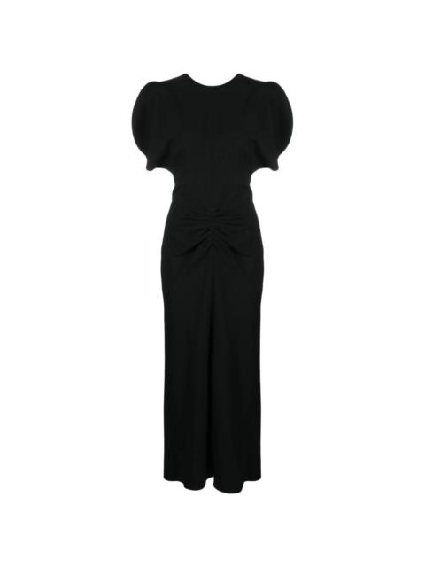 Victoria Beckham ruched-waist crepe midi dress