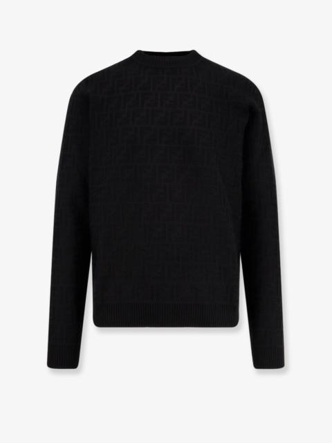 FENDI COTTON SWEATER WITH FF JACQUARD EFFECT