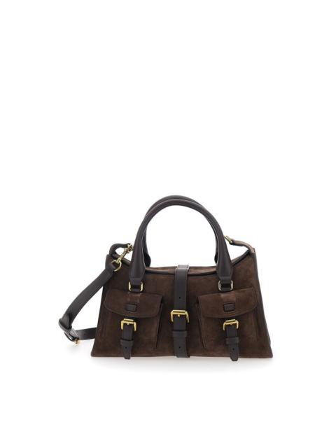 Mulberry Mulberry Roxanne Brown Small Handbag With Adjustable And Removable Shoulder Strap And Two Front Pock