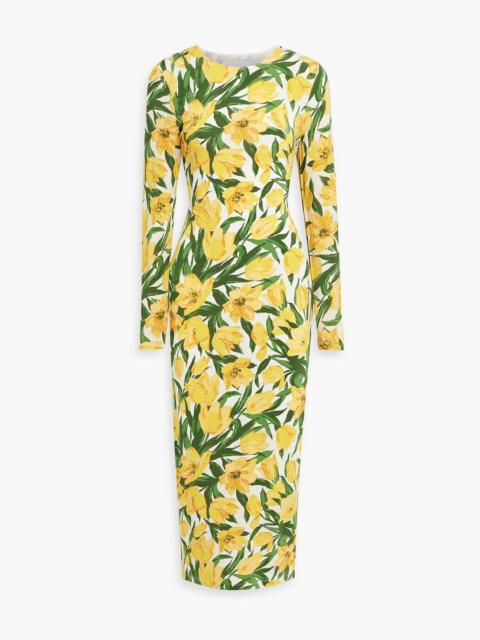 CAROLINA HERRERA Floral-print jersey midi dress