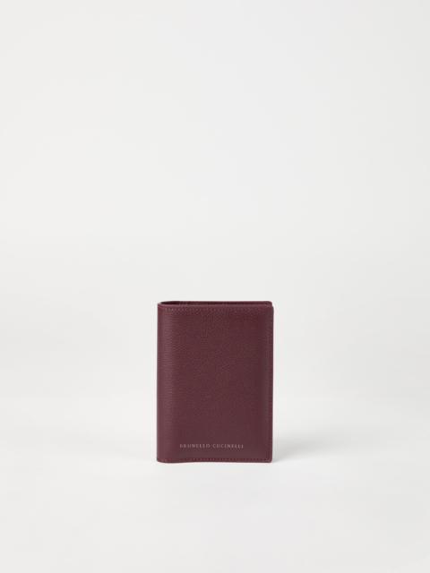Brunello Cucinelli Grained leather passport holder