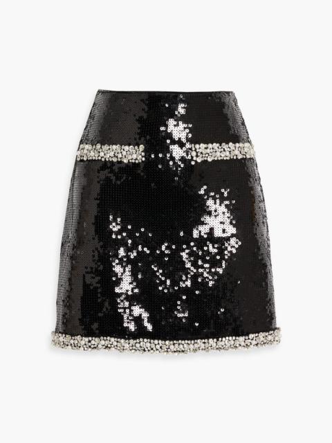 VERONICA BEARD Perry sequined crepe mini skirt