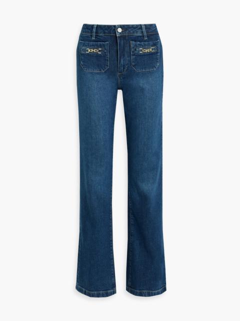 Other Designers Leenah embellished high-rise wide-leg jeans