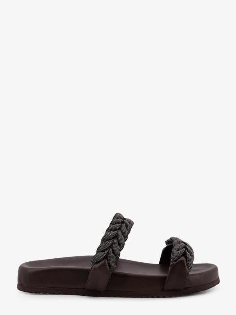 Brunello Cucinelli Brunello Cucinelli Leather Sandals With Woven Monili Detail